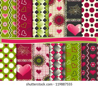 Abstract vector set of paper for the album Valentine's Day
