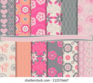 Abstract vector set of paper for scrapbook