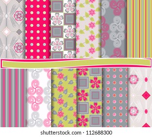 Abstract vector set of paper for scrapbook