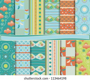 Abstract vector set of paper for scrapbook