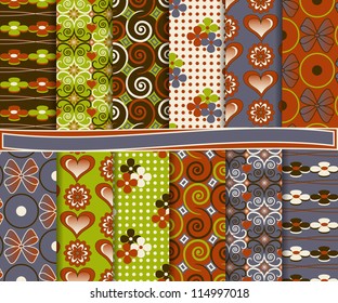 Abstract vector set of paper for scrapbook