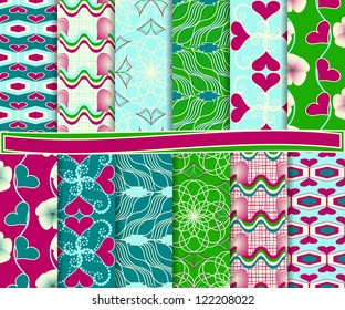 Abstract vector set of paper for scrapbook Valentine's Day