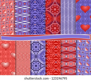 Abstract vector set of paper for scrapbook Valentine's Day
