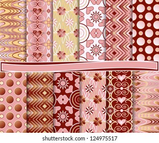 Abstract vector set of paper for scrapbook Valentine's Day
