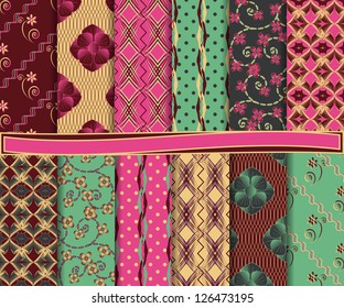 Abstract vector set of paper for scrapbook