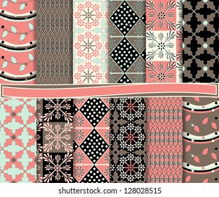 Abstract vector set of paper for scrapbook