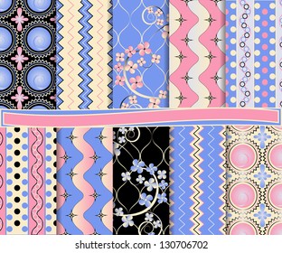 Abstract vector set of paper for scrapbook