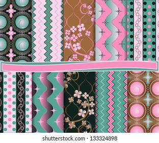 Abstract vector set of paper for scrapbook