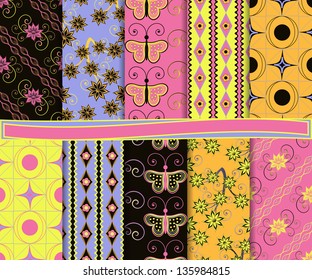 Abstract vector set of paper for scrapbook