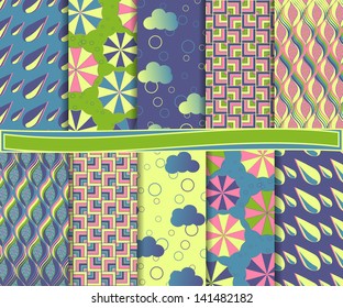 Abstract vector set of paper for scrapbook with elements Rain