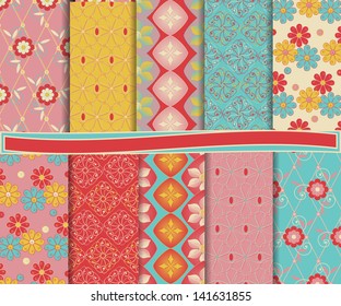 Abstract vector set of paper for scrapbook