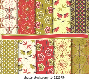 Abstract vector set of paper for scrapbook