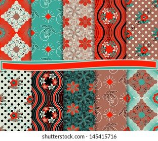 Abstract vector set of paper for scrapbook