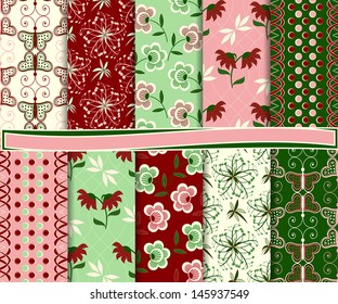 Abstract vector set of paper for scrapbook
