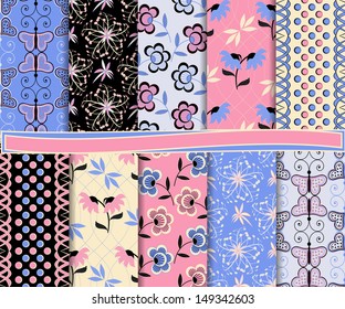 Abstract vector set of paper for scrapbook