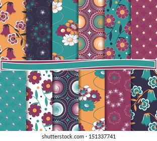 Abstract vector set of paper for scrapbook