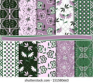 Abstract vector set of paper for scrapbook