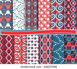 Abstract vector set of paper for scrapbook Valentine's Day