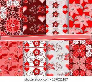 Abstract vector set of paper for scrapbook Valentine's Day