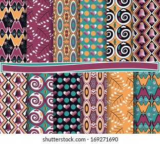 Abstract vector set of paper for scrapbook Valentine's Day