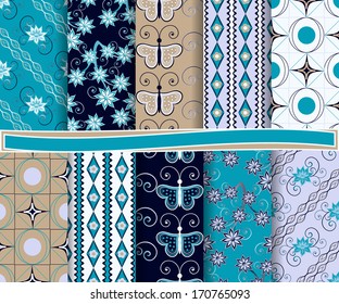 Abstract vector set of paper for scrapbook
