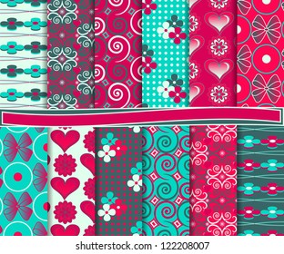 Abstract vector set of paper Valentine's Day