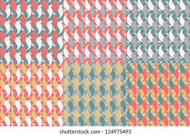Abstract vector set of patterns seamless