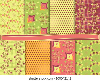 Abstract vector set of scrapbook paper