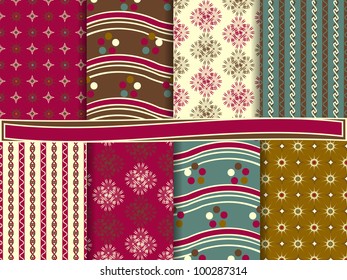 Abstract vector set of scrapbook paper