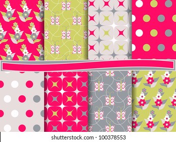 Abstract vector set of scrapbook paper