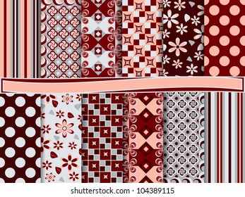 Abstract vector set of scrapbook paper