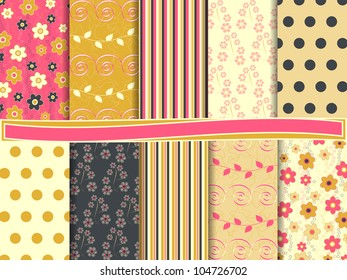 Abstract vector set of scrapbook paper