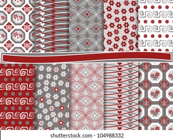 Abstract vector set of scrapbook paper