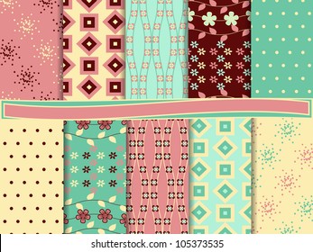 Abstract vector set of scrapbook paper