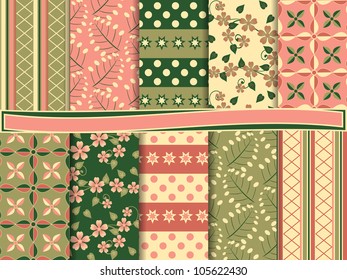 Abstract vector set of scrapbook paper