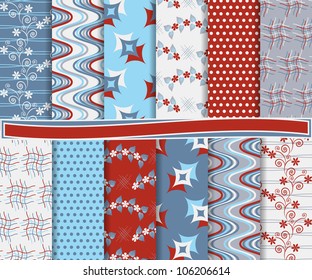Abstract vector set of scrapbook paper