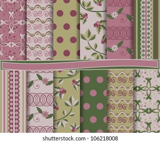 Abstract vector set of scrapbook paper
