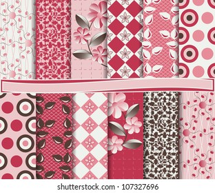 Abstract vector set of scrapbook paper