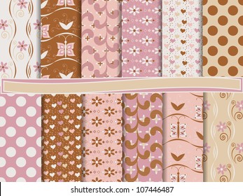Abstract vector set of scrapbook paper