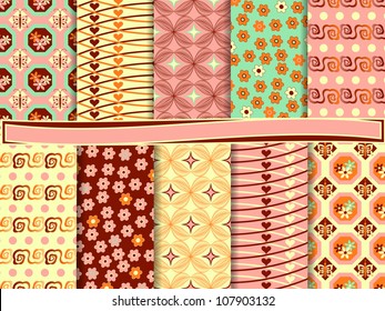 Abstract vector set of scrapbook paper