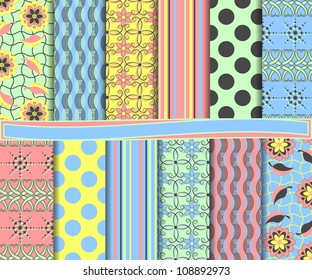 Abstract vector set of scrapbook paper