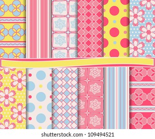 Abstract vector set of scrapbook paper
