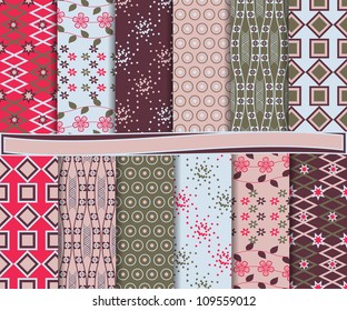 Abstract vector set of scrapbook paper