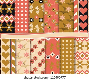 abstract vector set of scrapbook paper