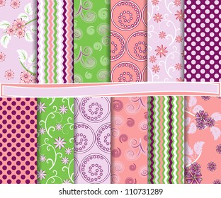 Abstract vector set of scrapbook paper