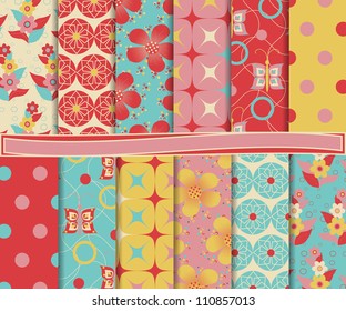 Abstract vector set of scrapbook paper