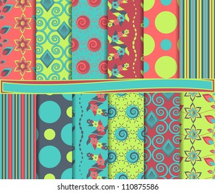 Abstract vector set of scrapbook paper
