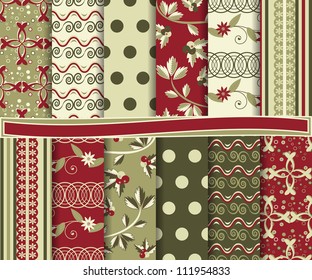 Abstract vector set of scrapbook paper