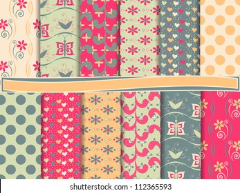 Abstract vector set of scrapbook paper