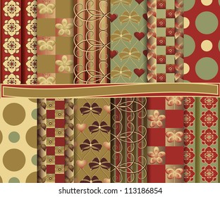 Abstract vector set of scrapbook paper